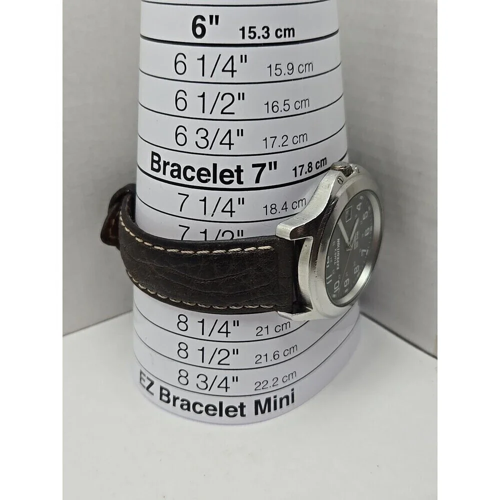 Timex Expedition Indiglo WR50M Date Field Watch Quartz New Battery Leather Strap